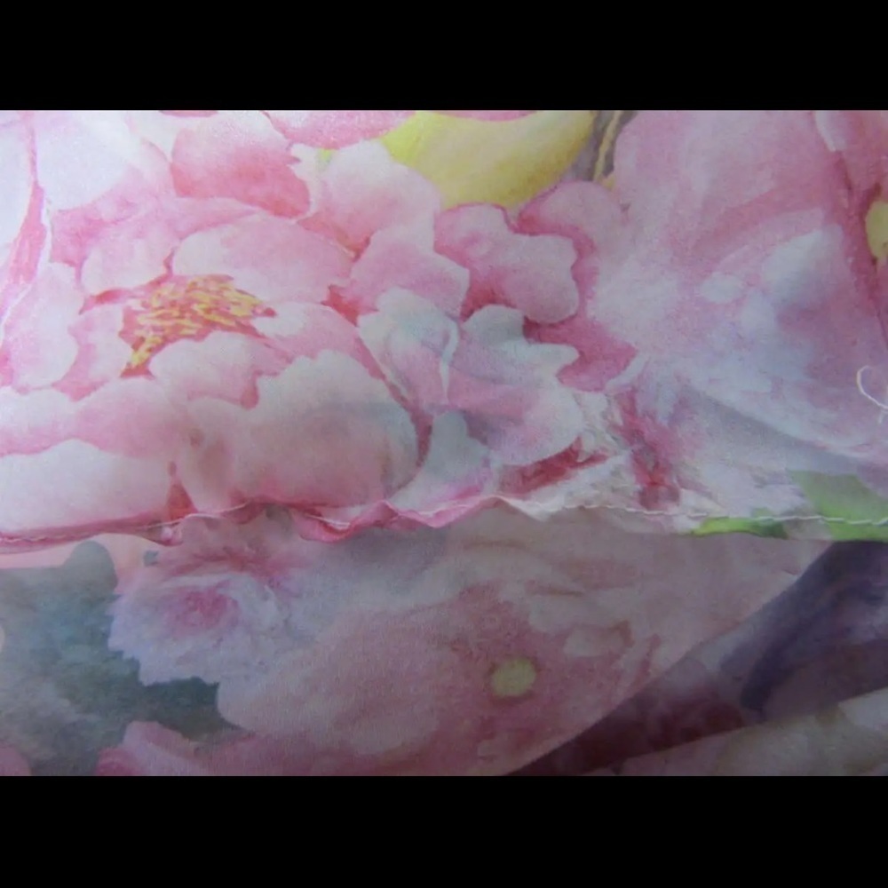 For Love & Lemons Pink Floral Chiffon Maxi Dress Small NWT Romantic - Picture 16 of 16